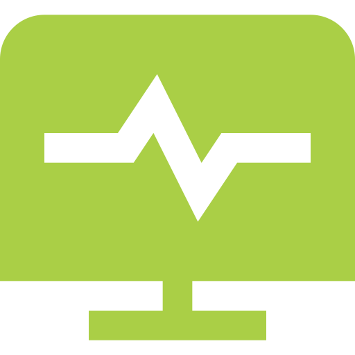 Green heart rate monitor icon | VELCARE