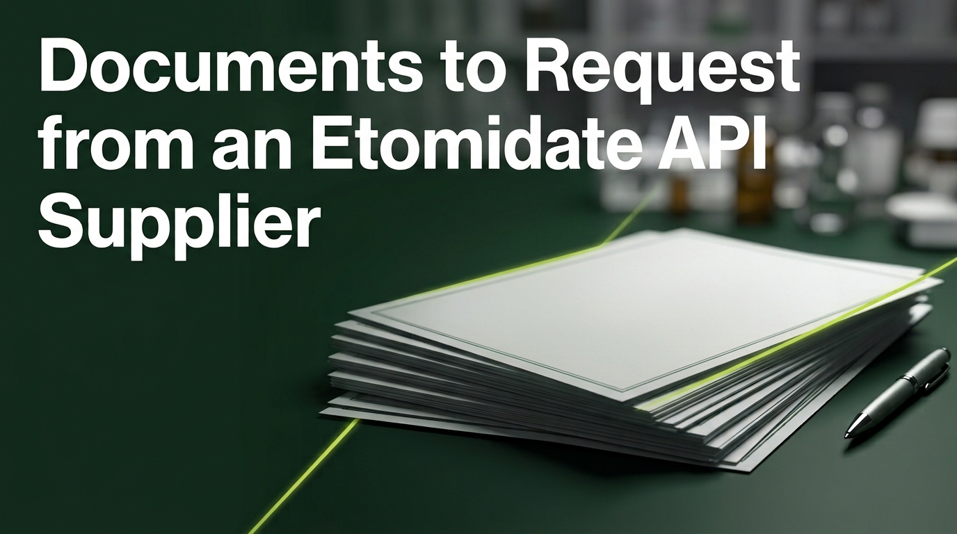 Documents to Request from an Etomidate API Supplier