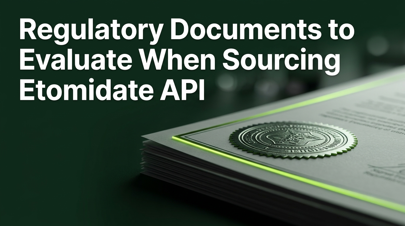 Regulatory Documents to Evaluate When Sourcing Etomidate API