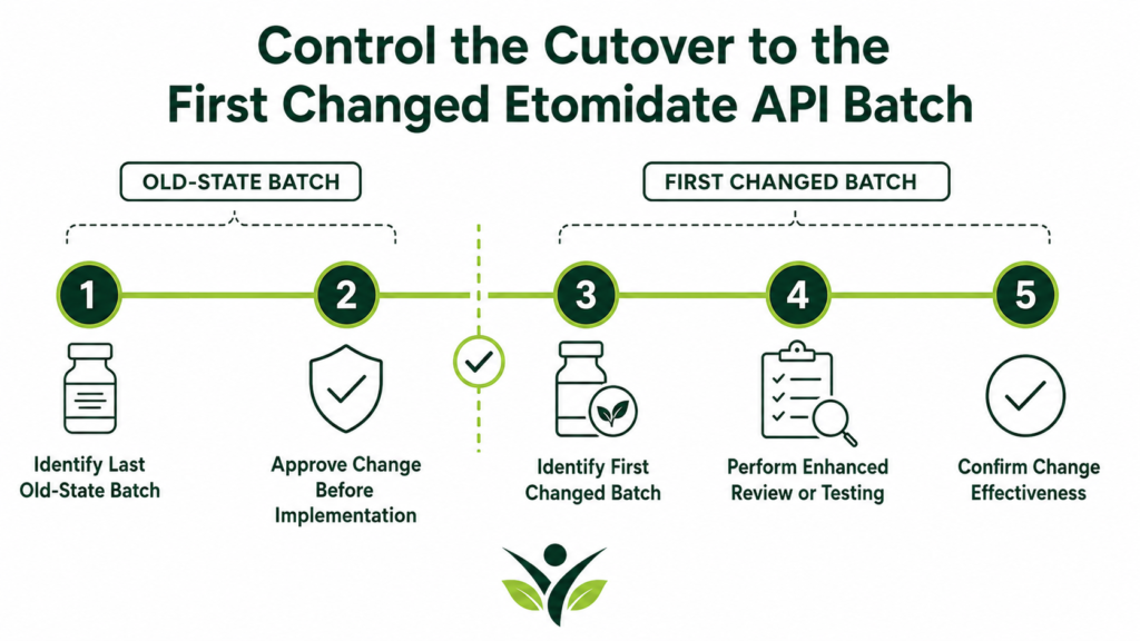 Control the Cutover to the First Changed Etomidate API Batch