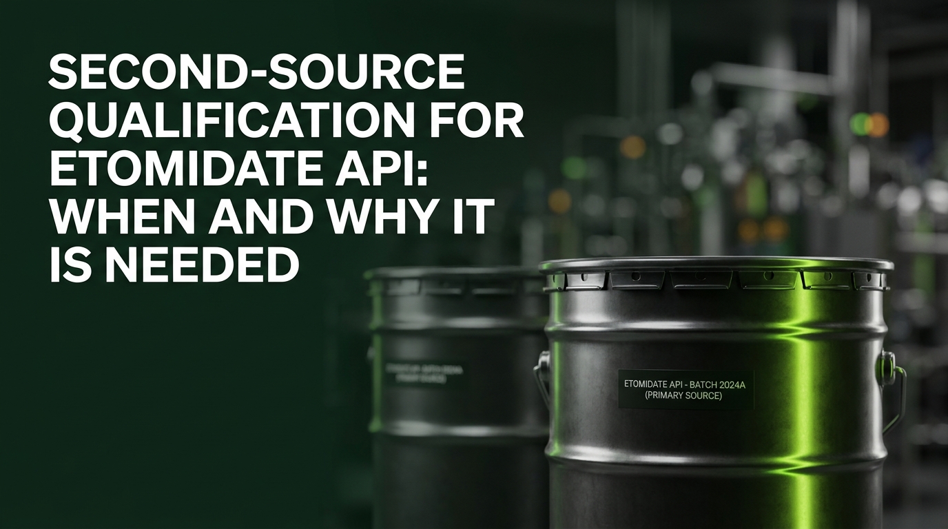 Second-Source Qualification for Etomidate API: When and Why It Is Needed