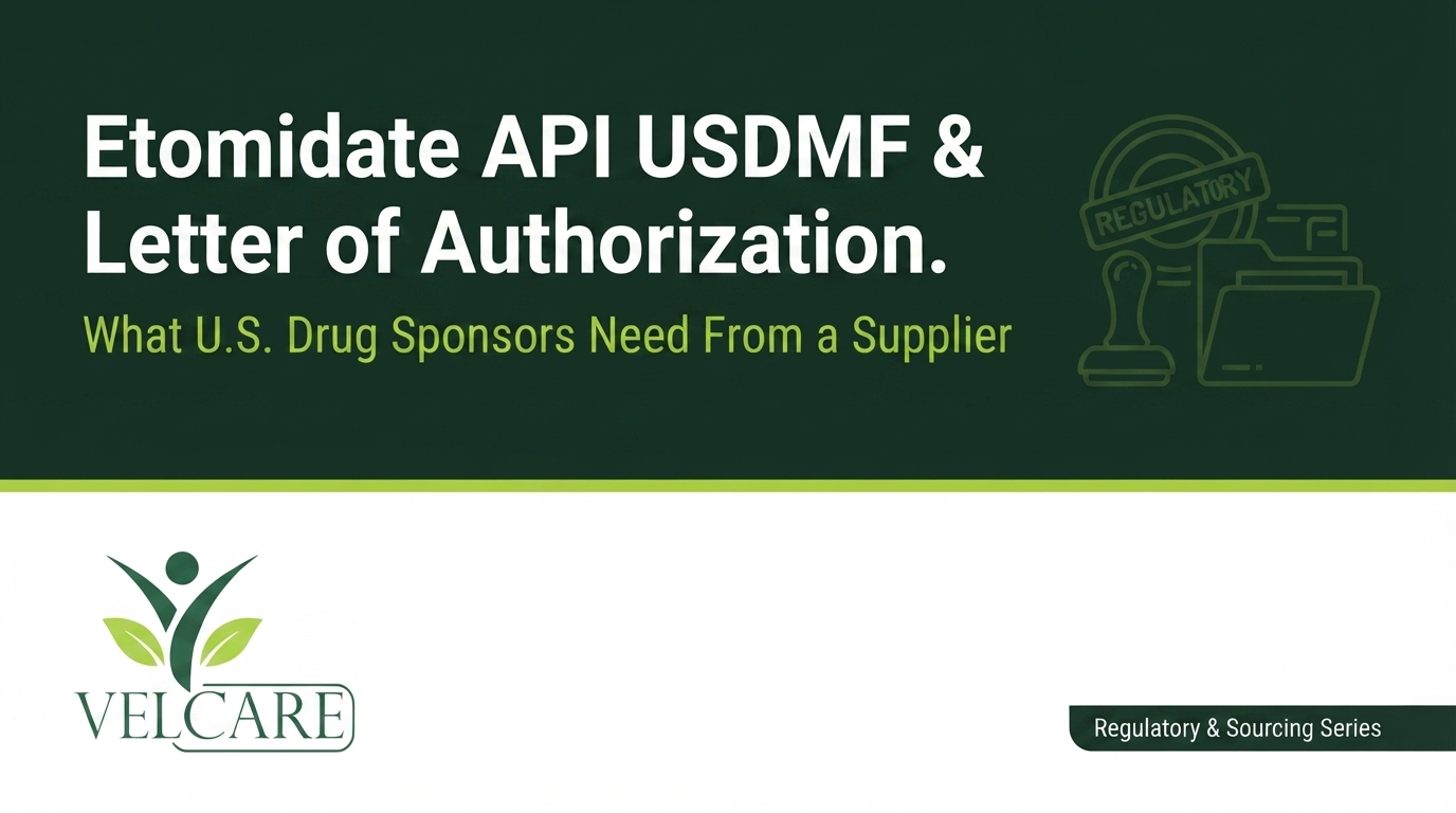 Etomidate API USDMF and Letter of Authorization