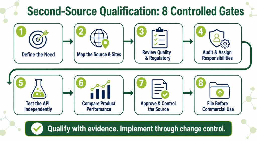 Eight controlled gates for second-source qualification